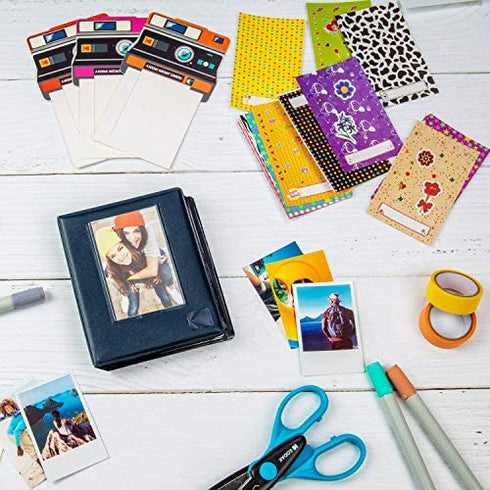 Zink 2x3 Photo Album 64-Pocket Mini Photo Album w/ Transparent Window Cover for 2”x3” ZINK Zero Ink Photo Paper Compatible with Kodak, Lifeprint, Polaroid, HP, Canon, Fujifilm 2x3" Photos